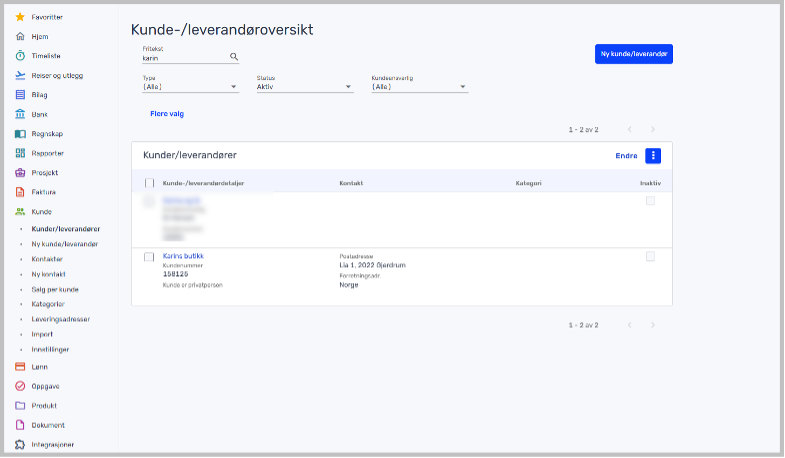 Kunde Leverandøroversikt
