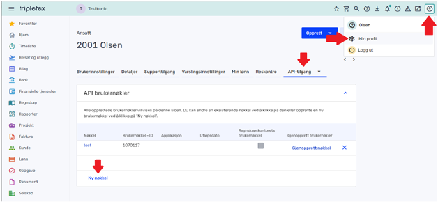 Applikasjonsnavn i Tripletex er HoltePortalen